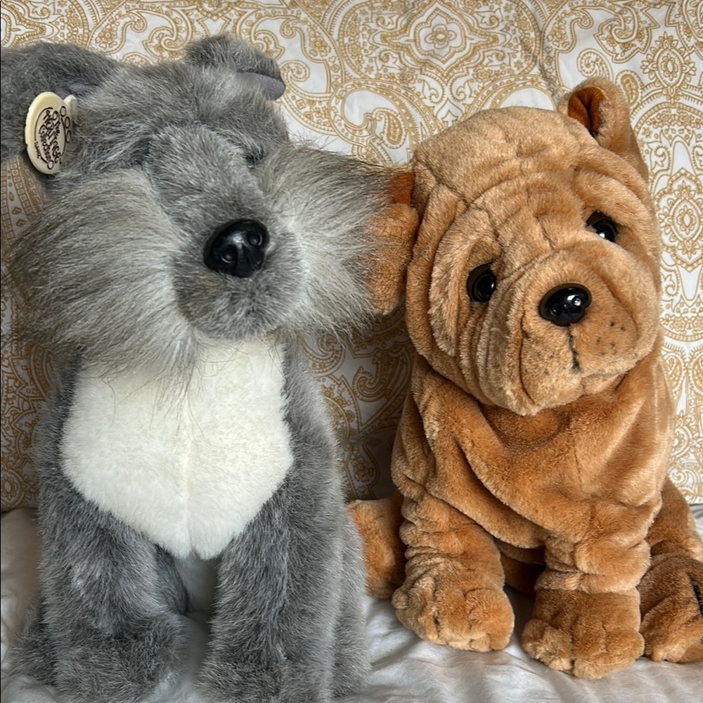 GANZ Gray and Tan Stuffed Animal Duo